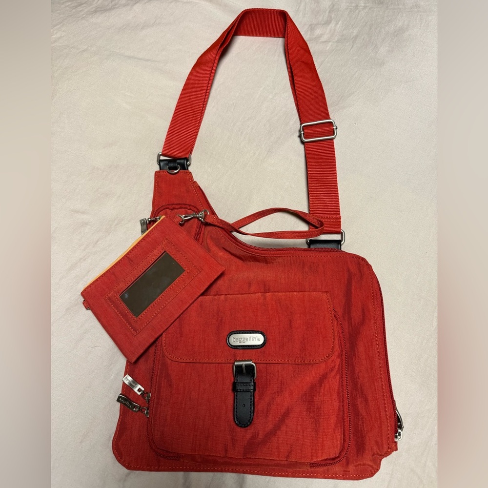 Baggallini Nylon Sling Crossbody - Rust Red - image 3